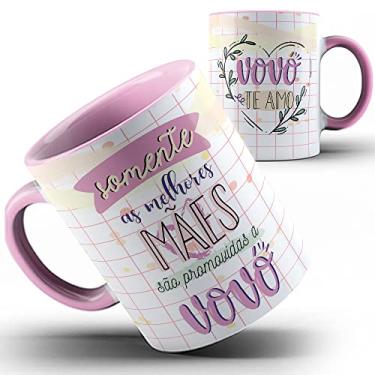 Imagem de Caneca rosa xícara melhores mães promovida Vovó avó