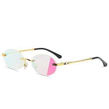 Imagem de Óculos de Sol Redondos Moda Feminina Homens Metal Vintage Sombras Oceânicas Design Luxo Externo Óculos de Condução, A03 Espelho Roxo, A