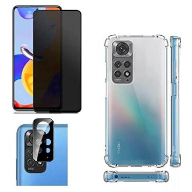 Imagem de Kit Capa Anti Impacto + Pelicula Privacidade + Pelicula Câmera Redmi Note 11s Redmi 10C X4 Pro 5G (Note 11 Pro)