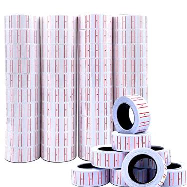 Imagem de Adesivo de PVC Etiqueta Preço Única Linha de Preço de Produtos Papel Branco e Vermelho Papel de Preço Dupla Linha, 4 Pack