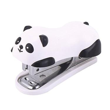 Imagem de DECORA Mini grampeador de mesa panda fofo prático para lembrancinhas de Natal uso doméstico e no escritório com 1000 peças grampos