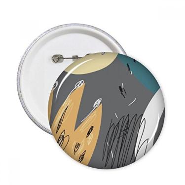 Imagem de Cinza abstrato plantas arte padrão pinos redondos crachá botão emblema decoração acessório 5 peças