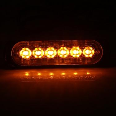 Imagem de VGEBY 2Pcs Warning Lights, 6 LED Emergency Warning Light Safety Flashers Car Truck SUV Strobe Hazard Flashing Lamp (Color : Amber) Emergency Lights For Vehicles