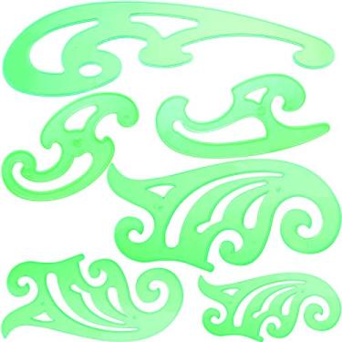 Imagem de 6 peças de régua curva francesa de plástico multifuncional conjunto de ferramentas para desenho de desenho, 6 tamanhos variados