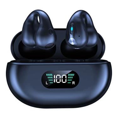Imagem de Fones de ouvido abertos,Fones de ouvido Bluetooth sem fio,Fones de ouvido esportivos,Visor LED,Bluetooth 5.3 Fones de ouvido com clipe,36 horas de reprodução,com estojo (Preto)