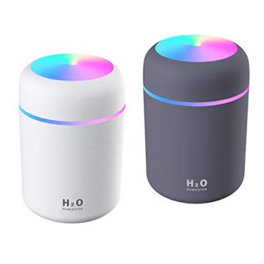 Imagem de Umidificador De Ar e Aroma, Difusor De Óleo 2pcs 300mL USB