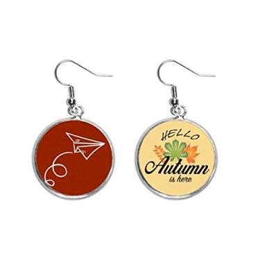 Imagem de Brinco de folha de outono com pingente de orelha de trajetória de abandono de papel aeronáutico