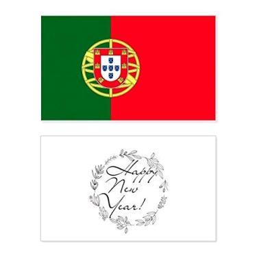 Imagem de Bandeira nacional de Portugal Europa Festival Ano Novo Cartão de felicitações Bless Mensagem presente