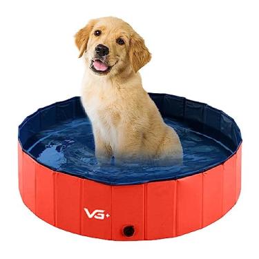 Imagem de VG PLUS, Piscina Dobrável Para Pets Cachorro 120 X 30 Cm VG+ Vermelha