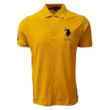 Imagem de U.S. Polo Assn. Camisa polo masculina lisa piquê, Calêndula Sn Amarelo, G