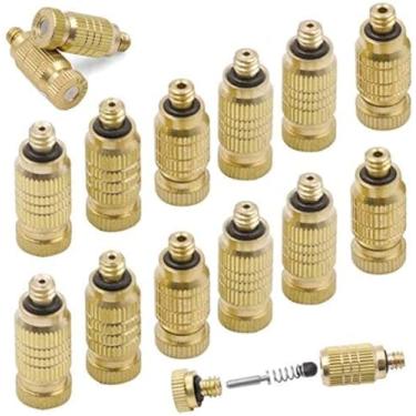 Imagem de Kit de bico de nebulização de alta pressão de 40 unidades para sistema de resfriamento, bicos de latão rosqueados de 3/16 ", cabeça de spray de embaçamento anti-gotejamento para paisagismo,