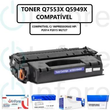Imagem de Cartucho de Toner q7553x 53x Compatível 1160 1320 1320N 3390 3392 Pret