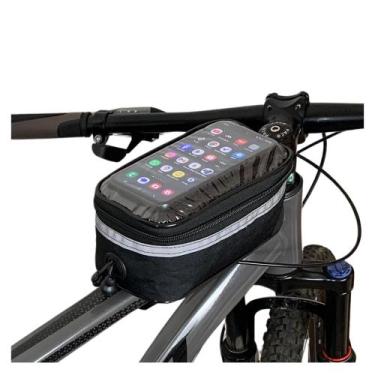 Imagem de Bolsa Porta Celular Quadro Para Bicicleta Com Refletivo Impermeável Ar