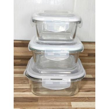 Imagem de Jogo 6 Pote Vidro Hermético Marmita Kit Quadra 3 Tamanhos - QUALITY HO