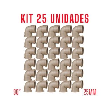 Imagem de Kit 25 Unidades Joelho Soldável 90 25mm Marrom - Krona