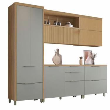 Imagem de Cozinha 5 Peças Marquesa 7 Portas 6 Gavetas 100 MDF Nesher, Nature/Ver