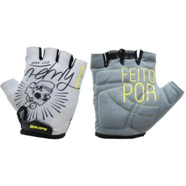 Imagem de Luva Ciclismo HUPI Eco Dedo Curto Bike Brain, Cinza, P