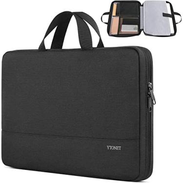 Imagem de Ytonet Capa para laptop 17 17,3 polegadas, capa resistente à água para laptop TSA bolsa de transporte para computador de negócios com alça, compatível com notebooks HP Dell, Lenovo, Asus Chromebook, preta