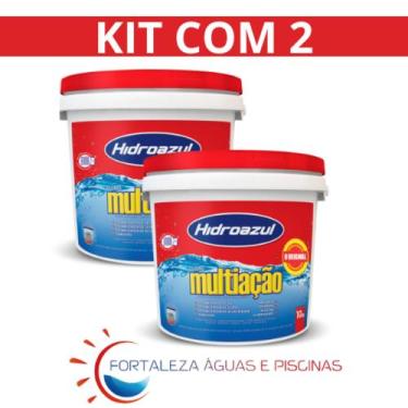 Imagem de kit com 2 Cloro Multiação Hidroazul 10kg