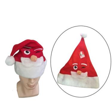 Imagem de Gorro de natal de pelúcia com carinha de papai Noel - Lynx