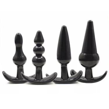 Imagem de Kit Plug Anal 04 Peças Diferentes em Silicone Macio - Meame