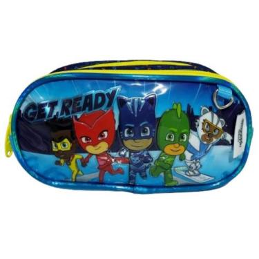 Imagem de Estojo Escolar Infantil Duplo Chenson PJ-2401 Pj Masks, Azul