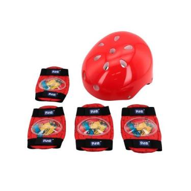 Imagem de Kit Proteção Infantil Wellmix 5 Peças Skate Vermelho