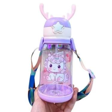Imagem de Garrafinha de Água Infantil 600ml com Canudo de Silicone - GENERICO, L