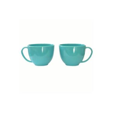 Imagem de Kit 4 Xícaras Acrílicas Café Cappuccino Chá 180ml Cores - Qualipas, Az