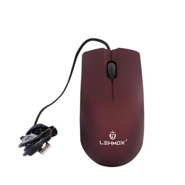 Imagem de Mouse Óptico Básico Com Fio Usb Lehmox LEY-1512 Cor:Vermelho - Shopmix
