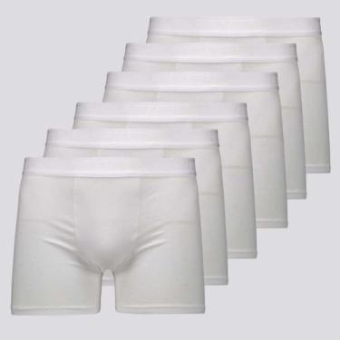 Imagem de Kit 6 Cuecas Boxer Lupo Elastic Soft Branca, GG
