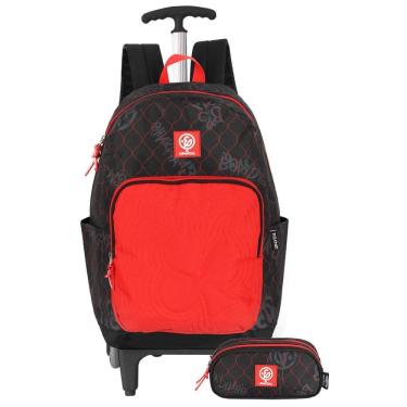 Imagem de Mochila Enaldinho De Rodinhas Juvenil Com Estojo Duplo Kit