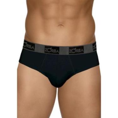 Imagem de Cueca Zorba Slip 716 Forro Frontal Go Tagless Algodão, Preto, GG