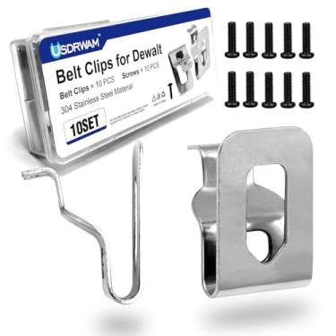 Imagem de Clipes de cinto para Dewalt, 10 peças de aço inoxidável 304 kit de clipes de ferramentas de broca com parafusos para Dewalt N268241 DCD980 DCD985 DCD980L2 DCD985L2
