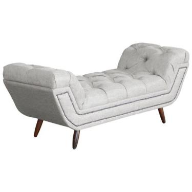 Imagem de Recamier Sofá Divã Namoradeira Sienna 140 cm Casal  Linho - Fina Mobíl