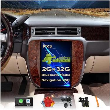 Imagem de 12,1 polegadas Android Rádio estéreo Navegação GPS para Chevrolet Silverado Suburban Tahoe Avalanche GMC Yukon Sierra Buick 2007-2016, Tela IPS Capacitivo Touch Bluetooth Espelho Link Auto Audio Video