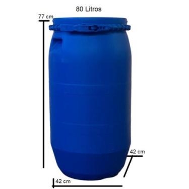 Imagem de Bombona/barrica/tambor Plástico 80 litros  - com Tampa de encaixe e Ci