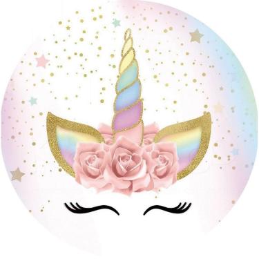 Imagem de Painel Redondo 3D Sublimado Unicórnio Frd-446