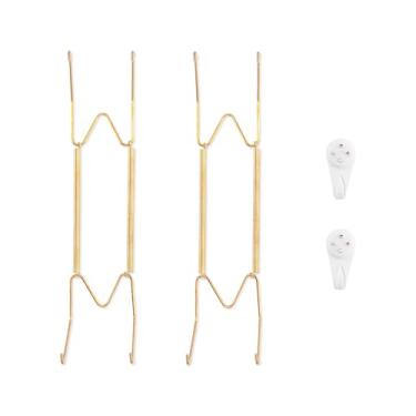 Imagem de Beteray Cabides de parede para parede de 25 a 35 cm, pacote com 2, dourado