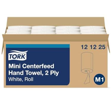 Imagem de Tork Toalha de papel básica Mini Centerfeed branca M1, alta absorção, 12 x 266 folhas, 121225