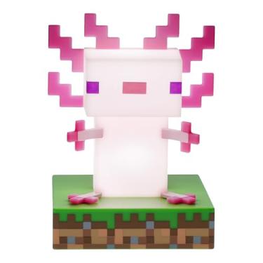 Imagem de Luz de mesa sem pé Axolotl oficialmente licenciada pela Minecraft, decoração de sala de jogos e mercadoria para meninos e meninas, acessório de presente de luz noturna para sala de jogos e quarto |
