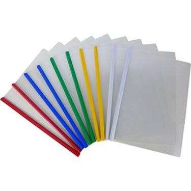 Imagem de Capas de reinício Cypress Lane Slide-Grip Clear Report/apresentação/tese/arquivo/documento/papel/brochura/reinício com barra deslizante. Tamanho da letra: 21,6 x 27,9 cm. Capa transparente frontal e traseira. Capacidade: 20 folhas., Verde, 10 pcs, 5 colors