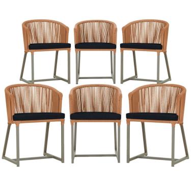 Imagem de 6 Cadeiras de Jantar Área Noronha em Alumínio