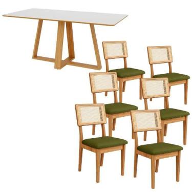 Imagem de Mesa Jantar 180cm Retangular com 6 Cadeiras Dalla Costa MDF - Dalla Co