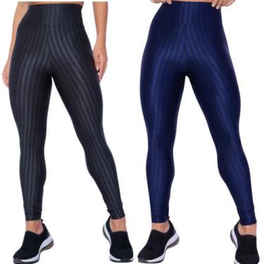 Imagem de Kit Com 2 Calças Legging Cirre 3D Academia Feminina - 4EVER, GG, Preto