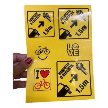 Imagem de Cartela Adesivo Bike Respeite O Ciclista - FJET