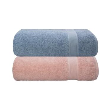 Imagem de Kit Jogo Toalhas De Banho, 2 Pe�as, �cone - Camesa, 100% Algod�o Premium, 70x140cm, Alta Absor��o, Toque Extra Macio Luxo, 500 g/m� - ALTIHAUS (Azul/Ros�)