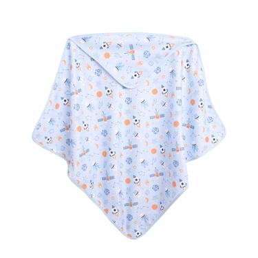 Imagem de Toalha de Banho Infantil Estampada, 70 x 70 cm, 100% Poliéster, Desenhos Divertidos (Foguete)