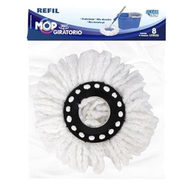 Imagem de Mop Giratório com Balde 8 Litros e Refil de Microfibra - Rodo Esfregão para Limpeza - Sortido (Refil para Mop Giratório)