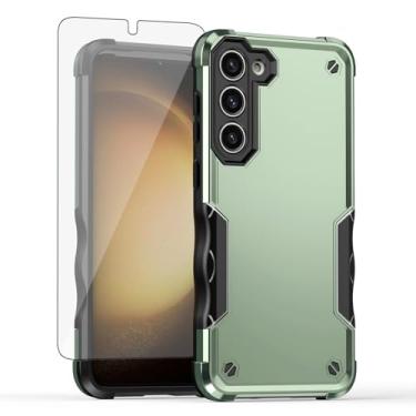 Imagem de Asuwish Capa de celular para Samsung Galaxy S23 5G com película protetora de tela de vidro temperado, híbrida, fina, resistente, à prova de choque, rígida, protetora, resistente, S 23 23S GS23 G5